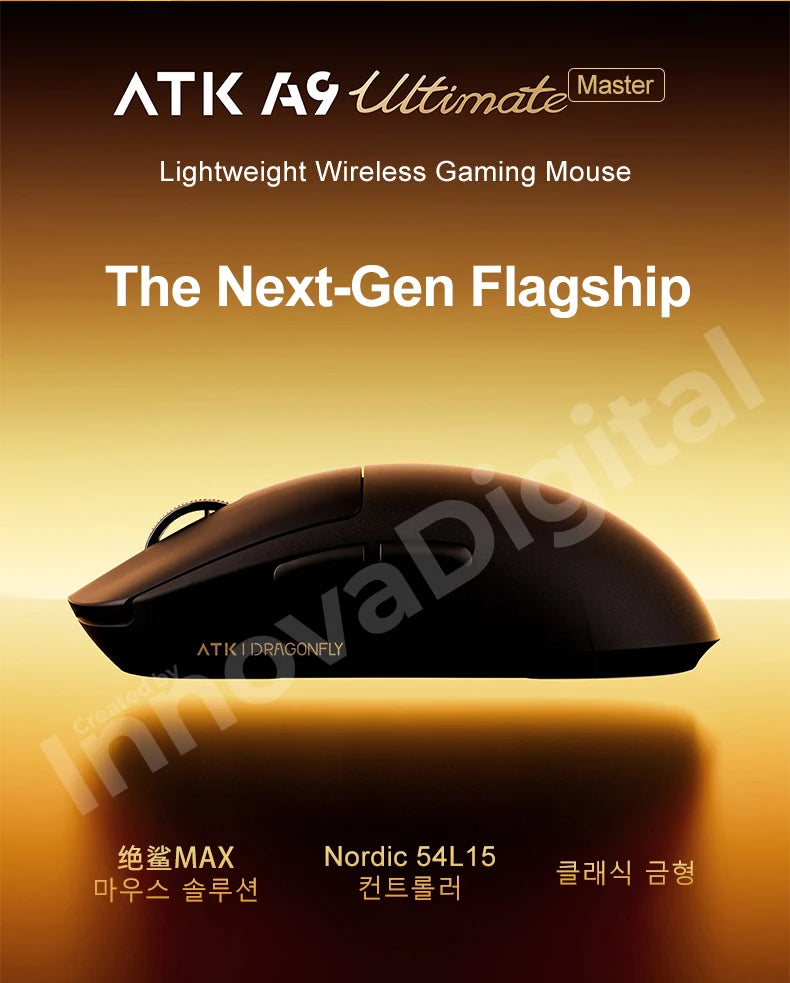 ATK Dragonfly A9 Ultimate Wireless Gaming Mouse A9 Air PAW3950 Ultra Lightweight Ergonomic E-sports Gamer FPS Mice CSGO A9 Ultra