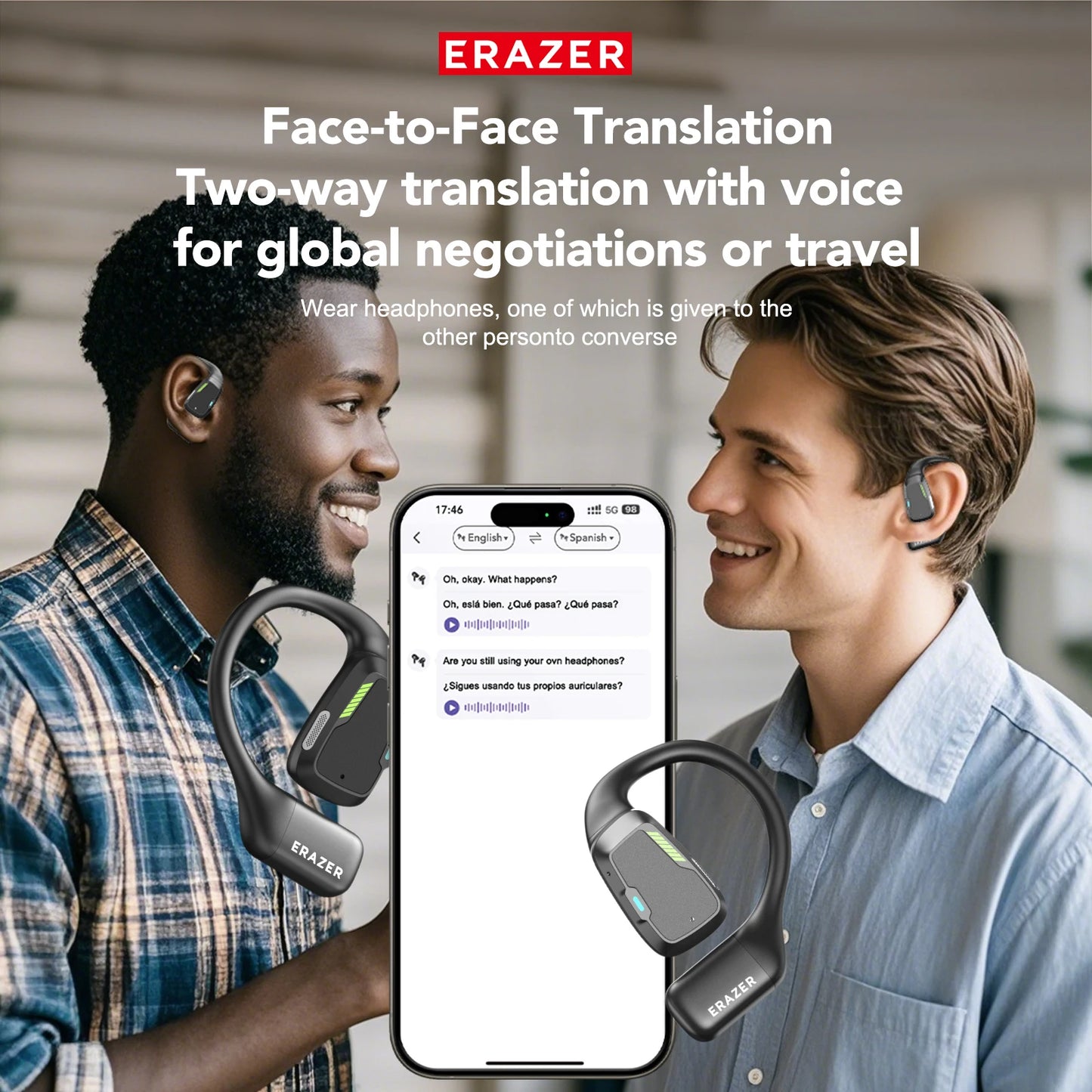 [AI Translator Earbuds]Erazer XP6 Wireless Headphones Gaming Headset Equalizer APP Bluetooth Earphones Waterproof Powerful Sound