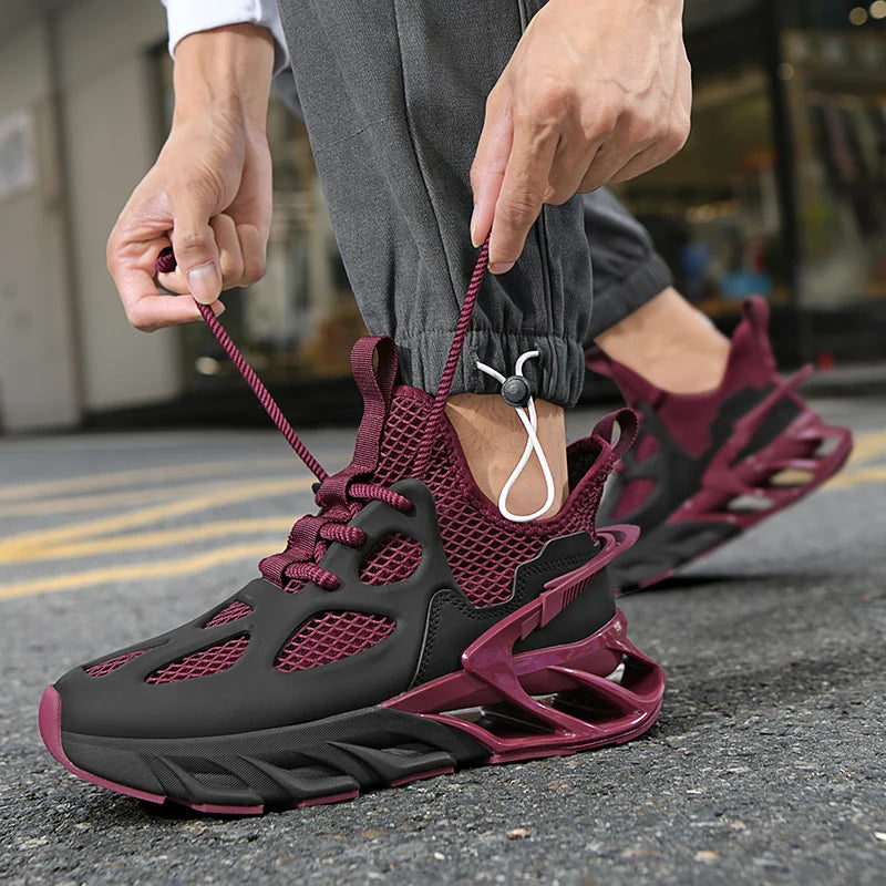 Men's Sports Shoes New Mesh Breathable Outdoor High Elasticity Running Shoes Fashionable Summer Comfortable Sports Tennis Shoes