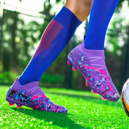 Ghete de fotbal profesionale pentru bărbați, din plasă respirabilă, crampoane antiderapante, sneakers rapizi la modă pentru gazon artificial, pantofi de fotbal pentru bărbați