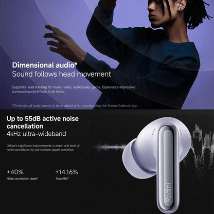 Xiaomi Redmi Buds 6 Pro Wireless Bluetooth Earphone, Hi-Res Audio with LDAC,Up to 55dB Active Noise Cancelling Wireless Earphone