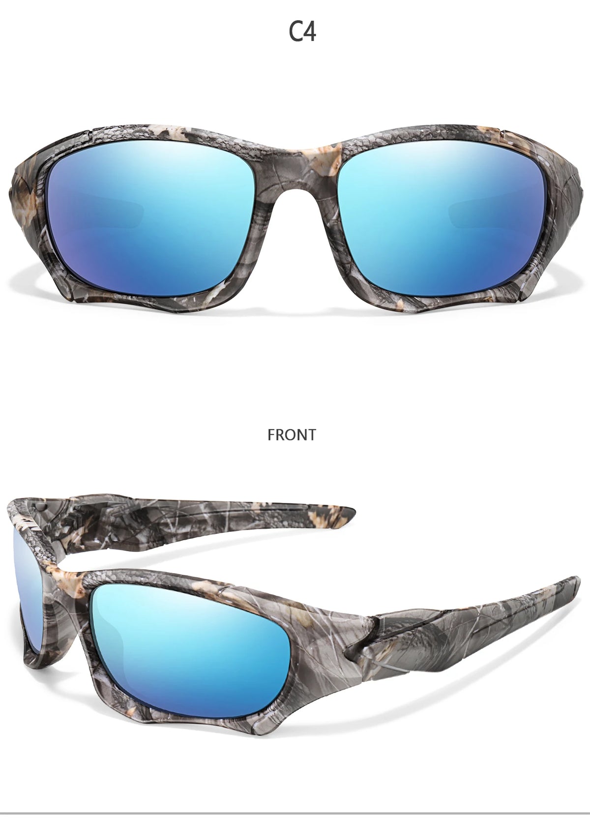 Polarized Fishing Sunglasses for Men Women Classic Camouflage Shades with UV Protection for Outdoor Driving Cycling Hiking