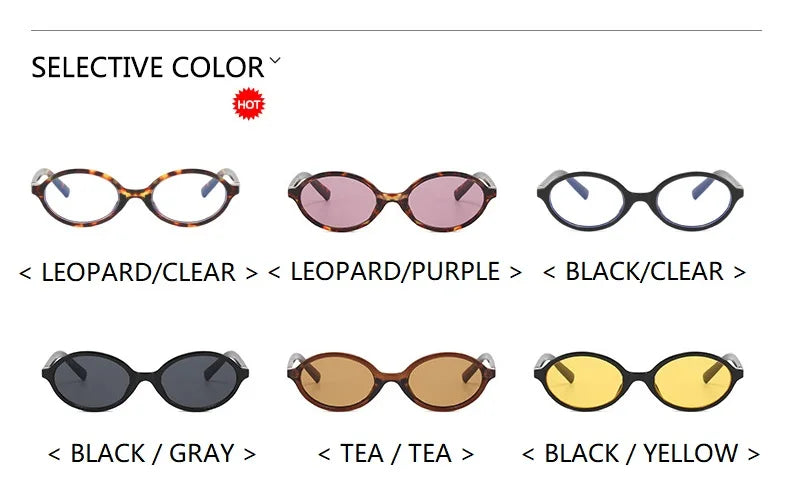Oval Small Frame Luxury Brand Woman Sunglasses Women Retro Female Glasses Anti-blue Light Eyeglasses Trend Ladies Glasses men