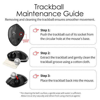 Lefon F33/F26C/F35B Trackball Mouse/Bluetooth Ergonomic Mouse 2.4G Wireless Rechargeable Rollerball Mice for PC Office Drawing