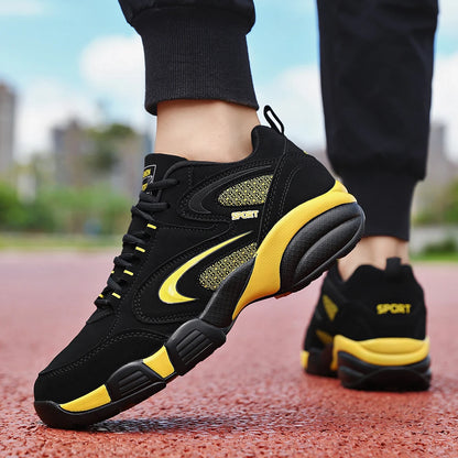 Zapatillas deportivas modernas de talla grande para hombre con bloques de color, cómodas, antideslizantes, con cordones, casuales y resistentes para actividades al aire libre masculinas