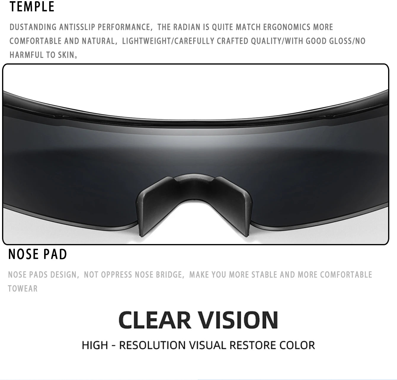 3 Pairs Fishing Sunglasses Men and Women Square Oversize Windproof Shades with UV Protection for Outdoor Cycling Hiking