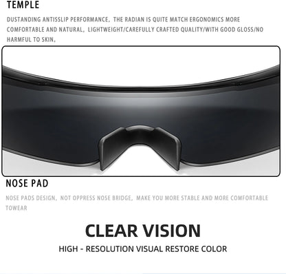 3 Pairs Fishing Sunglasses Men and Women Square Oversize Windproof Shades with UV Protection for Outdoor Cycling Hiking