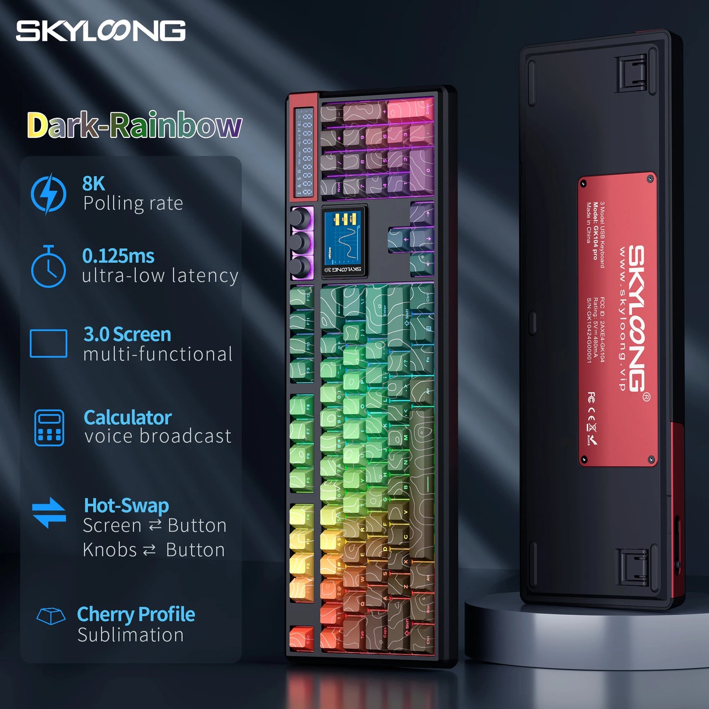 SKYLOONG GK104 Pro Wireless Mechanical Keyboard 100% Custom Keyboard Hot-Swapp Low-noise Switch for PC Gamer office Accessoies