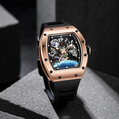 Automatic Mechanical Skeleton Watch Sports Premium Custom Logo Hollow Out Wristwatch for Active Lifestyle