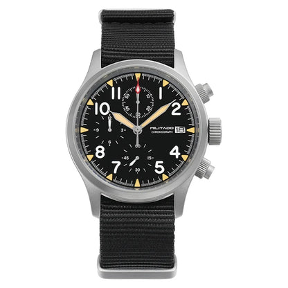 MILITADO Chronograph 39mm Watch BGW-9 Luminous Retro Military 100m Waterproof VK61 Quartz Movement Steel Vintage Men Wristwatch