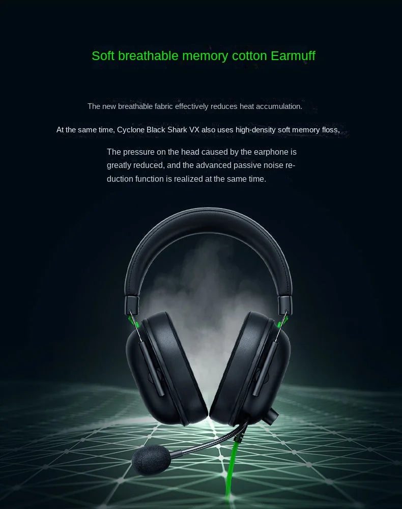 RAZER BLACKSHARK  V2 X Headphones sports Game Headset with Microphone 7.1 Surround Sound Video Gaming Earphone Wired for PC PS4