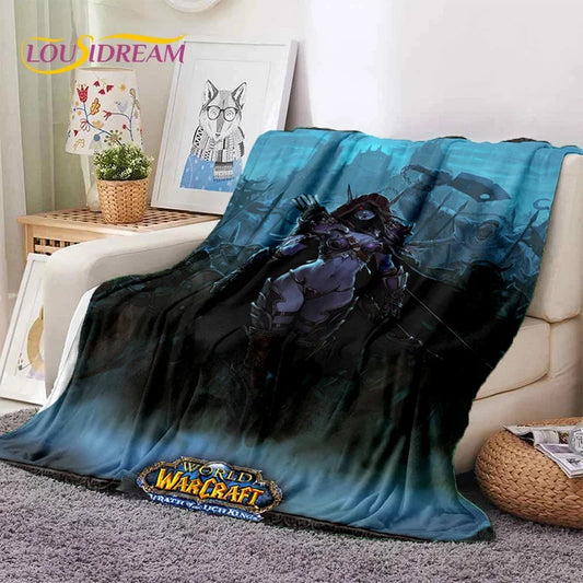 WOW, World of Warcraft Demon Hunter, Lich King, manta de franela gamer para camas, dormitorio, sofá y picnic, manta para exteriores y ocio