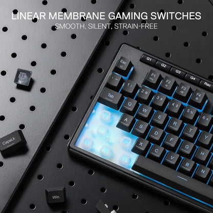 Redragon K516 Shiva TKL Wired RGB Membrane Gaming 87 Keys Mechanical-Feel Keyboard, Smooth Linear Switch