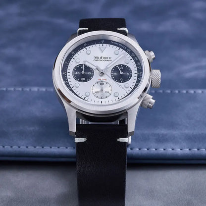 Milifortic 39MM Fashion Chronograph Watch Man R086 Retro C3Luminous Stainless Steel Waterproof 100M VK63 Quartz Watches For Man