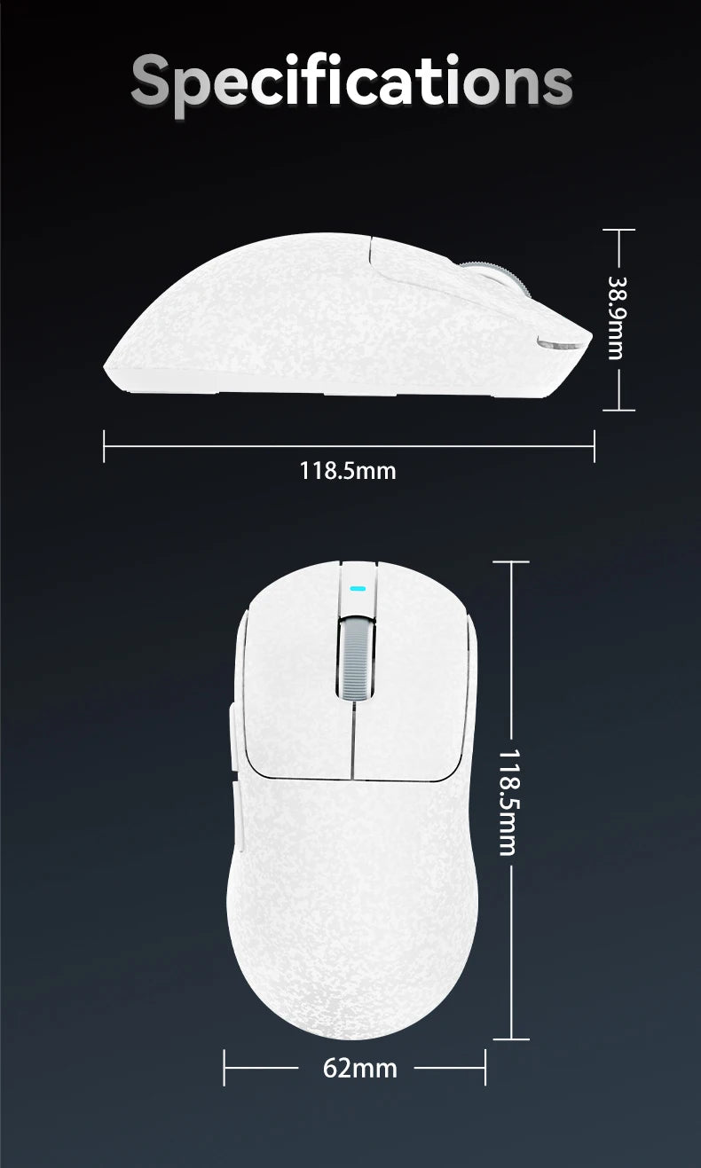 AJAZZ AJ199 Wireless Gaming Mouse PAW3311 24000DPI Lightweight Bluetooth/Wired Carbon Fiber Mice for PC Laptop Gamer