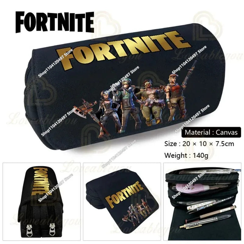 Fortnite Kids Pencil Bag Kawaii Pencil Case Large Capacity Waterproof Handheld Cosplay Pencil Pouch Office Stationary Gift Toy