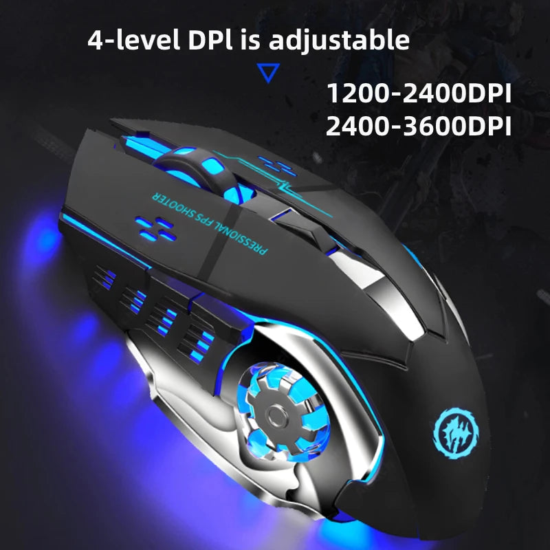 2.4G Bluetooth Wireless Rechargeable Mouse Gaming Mouse For Laptop RGB Backlight E-Sports Mechanical Mouse For PC Computer Gamer