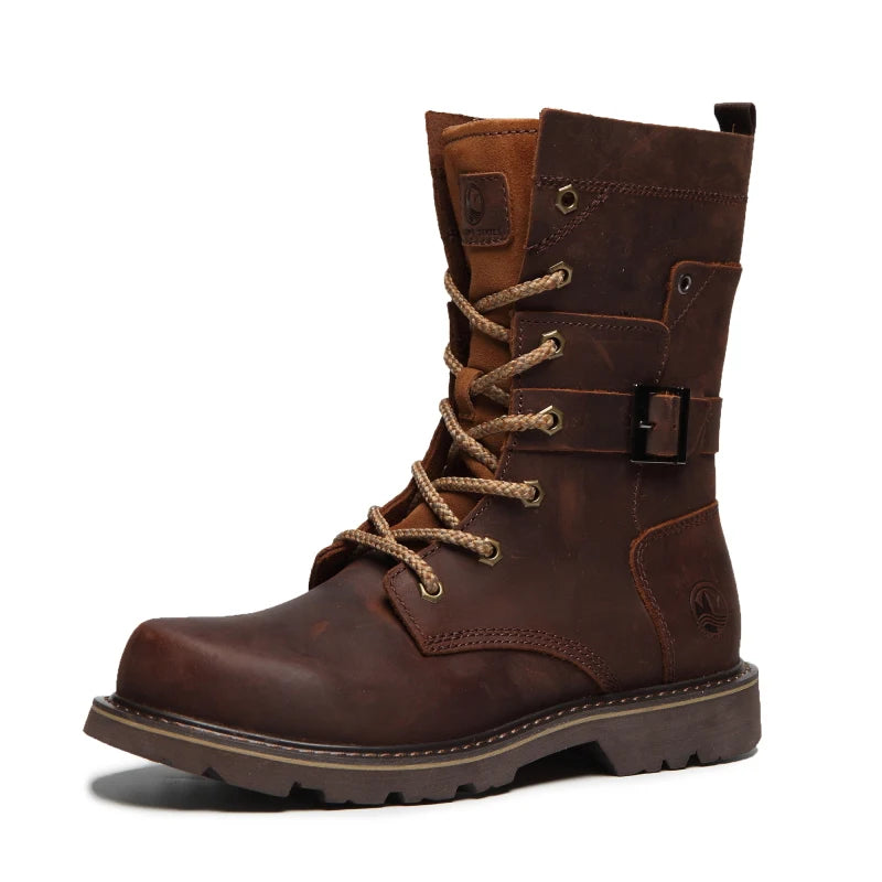 ROCKROOSTER Hiking shoes Men waterproof hunting Boots Tactical Desert Combat Boots trekking Ankle mountian cow Leather Sneakers