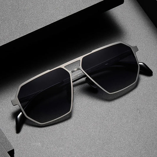Pure Titanium Sunglasses Men Vintage Square Polarized Sun Glasses for men Women 2026 New Retro driving Mirrored UV400 Shades