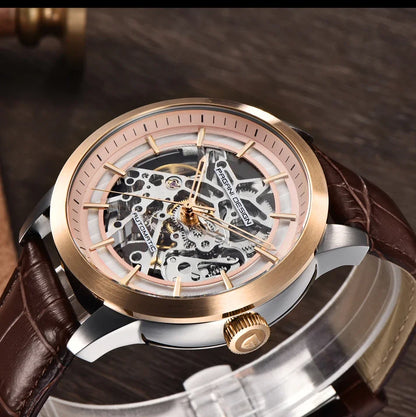PAGANI DESIGN Business Man Watch Luxury Skeleton Hollow Leather Men's Wristwatch New Mechanical Male Clock Relogio Masculino