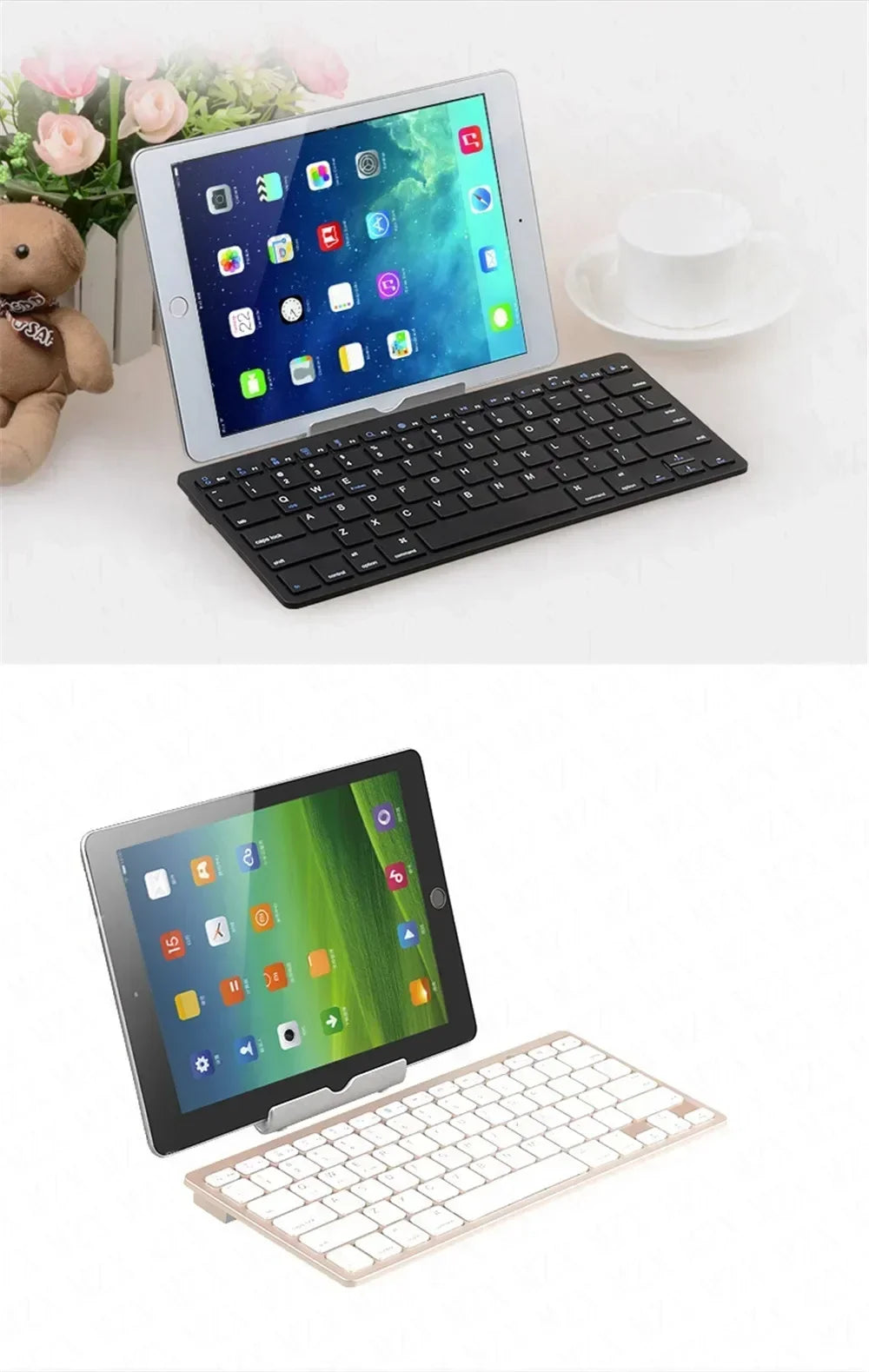 Mini Bluetooth Wireless Keyboard - 78 Keys Portable for PC/Tablet/Smartphone, Compatible with iPad, Compact Design forOffice