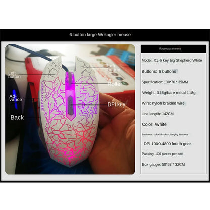 2400 DPI USB Wired Mouse Gaming Mouse LED Backlit Professional Gamer Mice Ergonomic Computer Mouse for PC Laptop Macbook