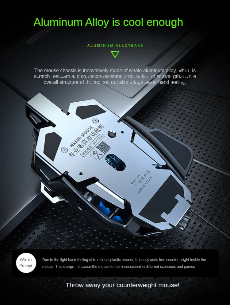Hot Selling Mechanical Wired Gaming Mouse 9 Keys Macro Definition 12800DPI RGB Backlit Gaming Computer Mouse for Laptop Desktop