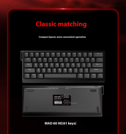 FGG MADLIONS MAD 60/68HE Magnetic Switch Keyboard MADCATZ MAD60 Wired Gaming Keyboard Rapid Trigger Custom Keyboard Office Gift