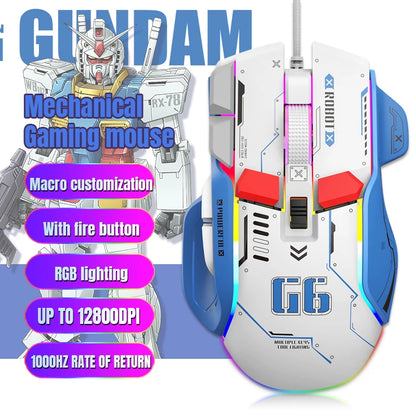 High-end Programmable Gaming Mouse Wired 12800dpi 12 keys RGB Game Mice for Windows IOS  Home Office Laptop PC