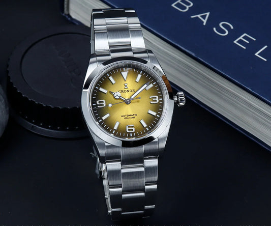 Relógios de luxo para homem Cronos 36 mm Série Explore Climbing Relógio desportivo para casais NH35 PT5000 Relógio mecânico automático unissexo 10 bar