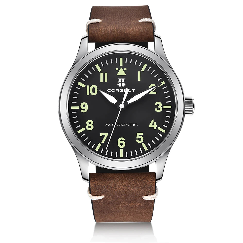 42mm Corgeut Sapphire miyota Watch Military Men Reloj Automatic Luxury Sport Design Clock Lume Leather Mechanical Wrist Watches