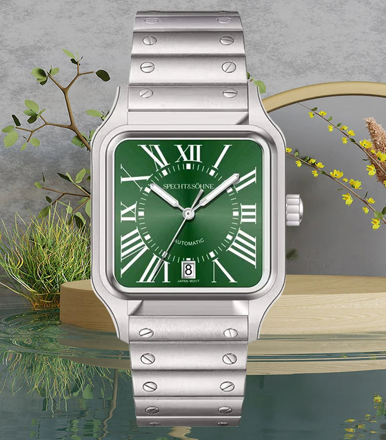 2025 New High Quality Specht&Sohne Watch 34MM Men Automatic Mechanical Watches Green Color Sapphire Stainless Steel Reloj Hombre