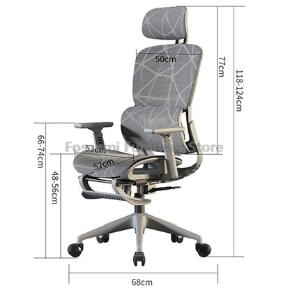Breathable Mesh Computer Office Chair With Armrest and Lumbar support Adjustable Ergonomic Desk Chair Home Gaming Headrest Chair