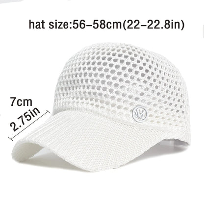 Unisex Hollow-out Design Mesh Baseball Cap Breathable Summer Sun Hat Baseball Cap