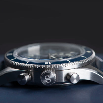Sugess Watch 1963 Men Watches ST1901 Chronograph Luminous Mechanical Wristwatches Waterproof Crystal Sapphire Italian Leather
