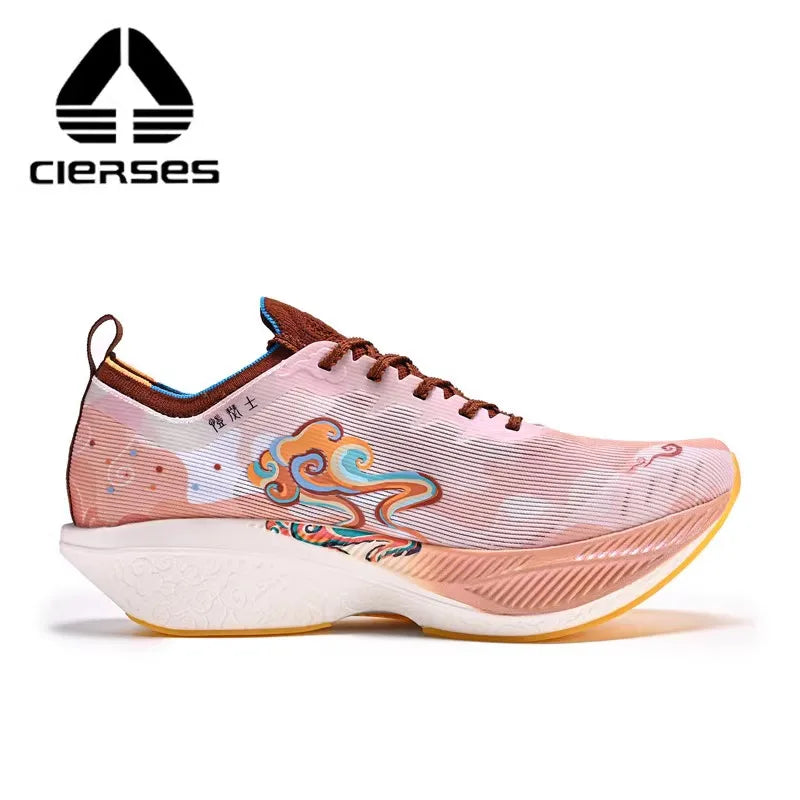 CIERSES Carbon Fiber Plate Marathon Running Racing Shoes Men Professional Stable Support Shock-Relief Rebound Training Shoes