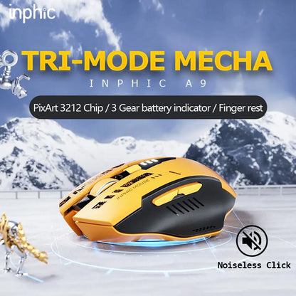 High Quality Inphic A9 200-2400dpi Blueto0th 5.0 Mouse Silent Charging Mechanical Feel Wireless Mouse for Tablet gaming mouse