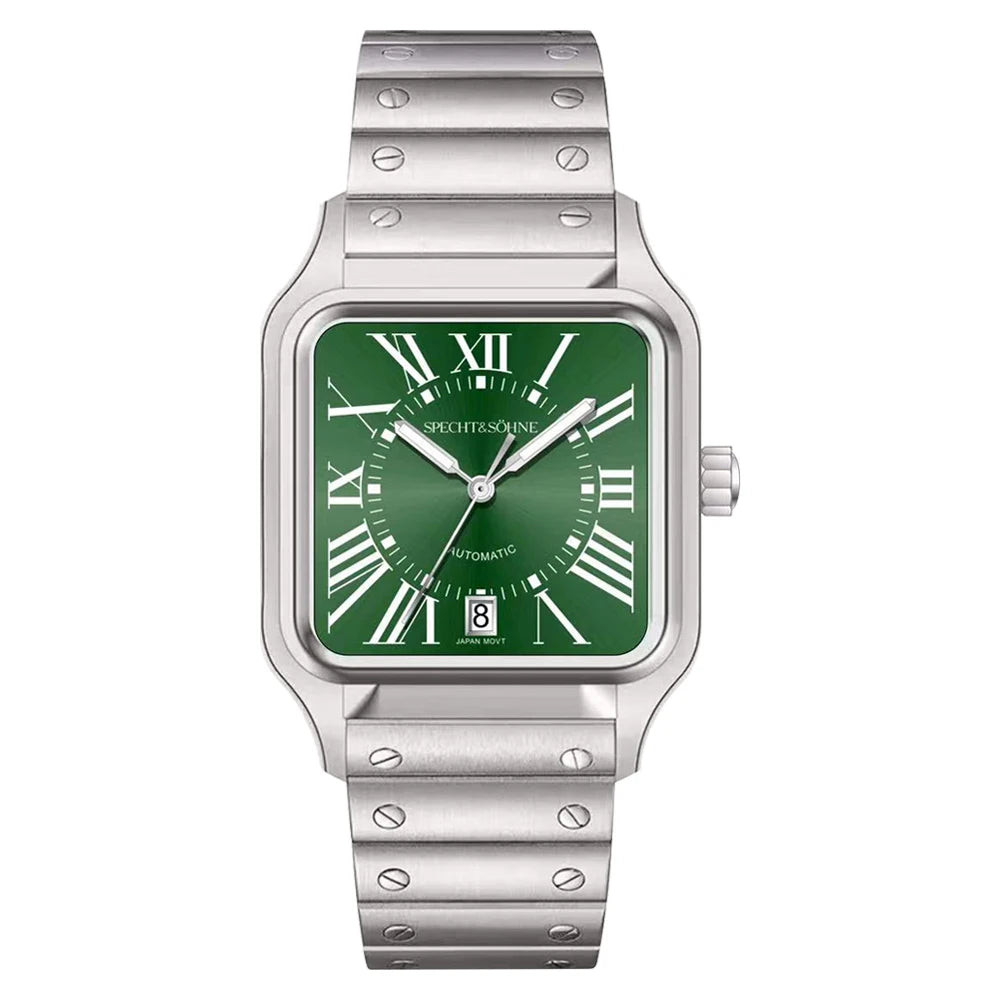 2025 New High Quality Specht&Sohne Watch 34MM Men Automatic Mechanical Watches Green Color Sapphire Stainless Steel Reloj Hombre