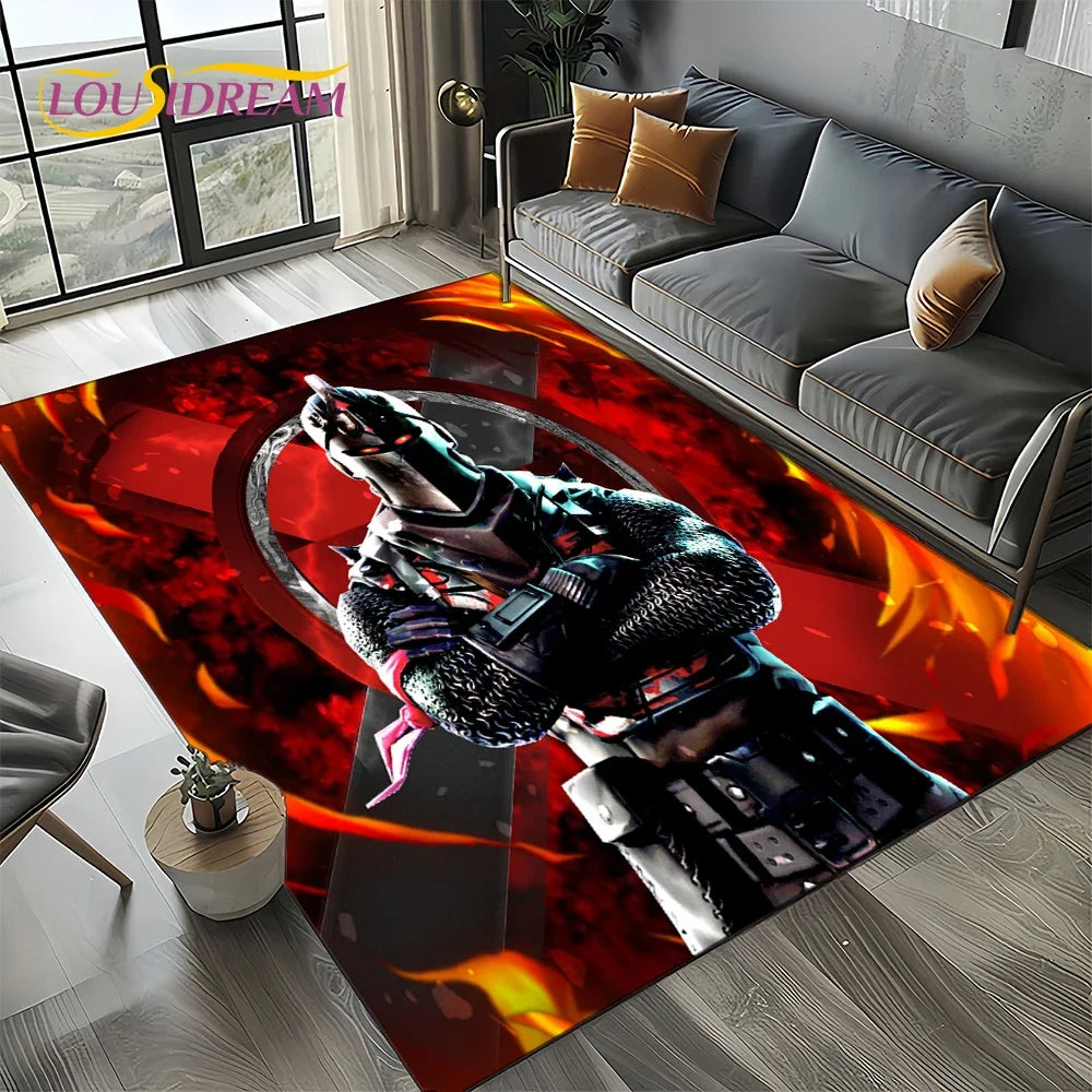 2025 New Style Fortnite-e Cartoon Rug Carpet for Living Room Bedroom Decor, Floor Mat Non-slip Decoration for Sofa Doormat Kids