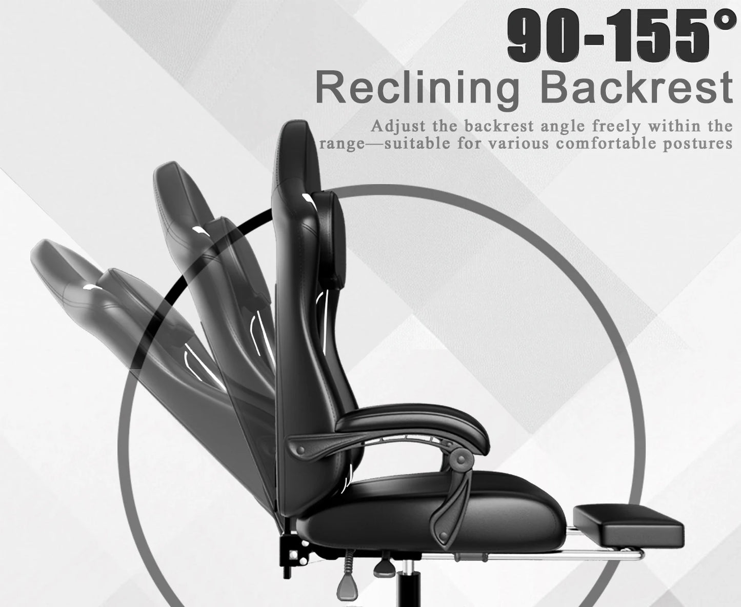 Ergonomic Gaming Chair, Electronic Gaming Chair With Pocket Spring Pad And Footrest, Height Adjustable Computer Chair