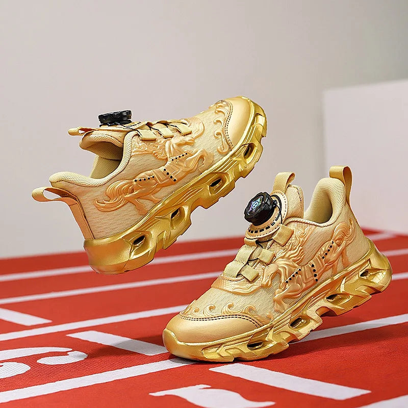 Zapatillas deportivas infantiles de malla a la moda, para estudiantes, con amortiguación, transpirables, antideslizantes y perfectas para entrenamiento y running diario en el campus