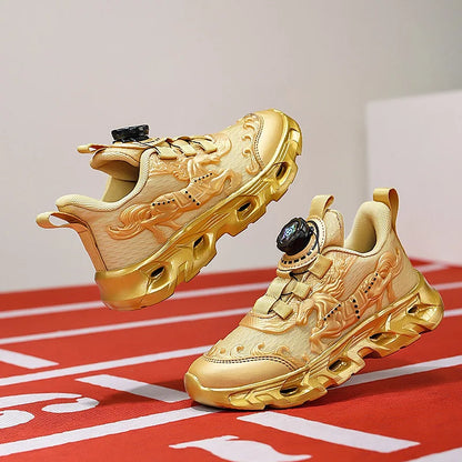 Zapatillas deportivas infantiles de malla a la moda, para estudiantes, con amortiguación, transpirables, antideslizantes y perfectas para entrenamiento y running diario en el campus