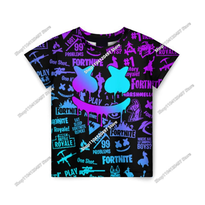 Halloween Peely 3D T-shirt Boys Girls Christmas Fortnite Tees Battle Royale Streetwear Kids Victory Game Men T Shirt Clothes