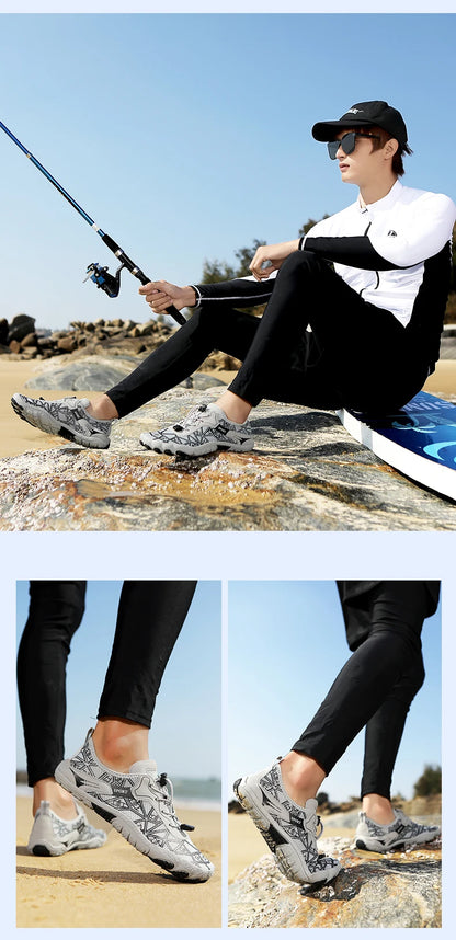 New Barefoot Wading Shoes Men and Women Mesh Quick-Drying Beach Shoes Outdoor Non-Slip Swimming Shoes Unisex Water Sports Shoes
