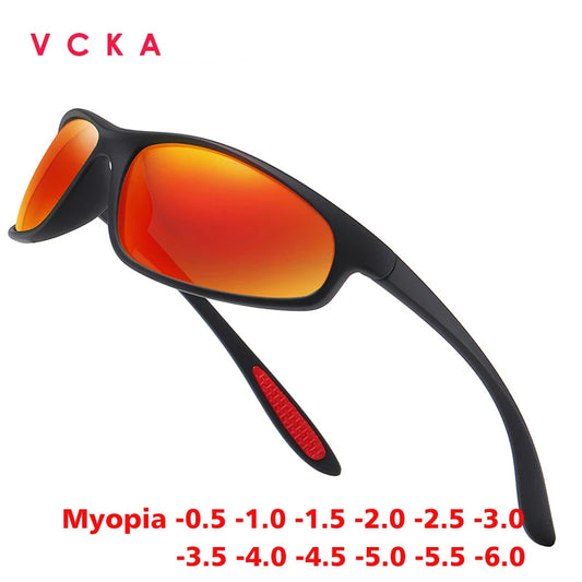 VCKA Men Polarized Myopia Sports Sunglasses Prescription Outdoor Small Frames Women Glasses Optics Custom Eyewear -0.5 To -6.0
