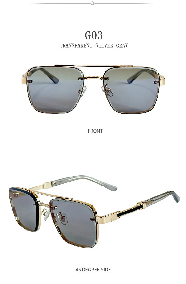2025 Square Sunglass Men Luxury Vintage Sunglasses Women Trendy Retro Fashion Glasses Gafas De Sol Hombre Lunette Soleil Femme