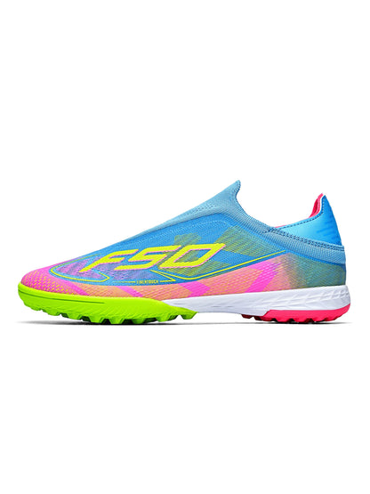 TF Soccer Cleats Men Women Kids PU Synthetic Upper Rubber Outsole Wear-resistant Non-slip Training Shoes