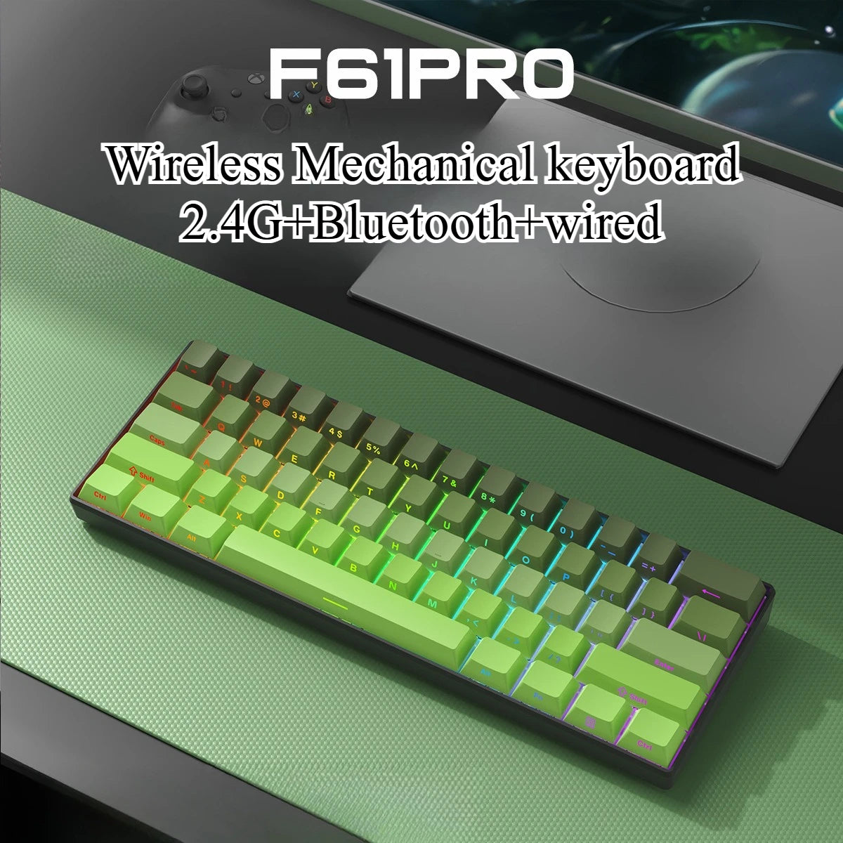 Keyboard Bluetooth Wireless Mechanical keyboards rgb Gamer teclado para tablet mecanico 60% ipad Backlit Mini usb key board