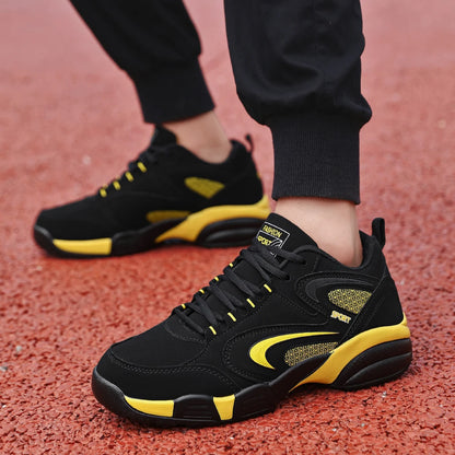 Zapatillas deportivas modernas de talla grande para hombre con bloques de color, cómodas, antideslizantes, con cordones, casuales y resistentes para actividades al aire libre masculinas