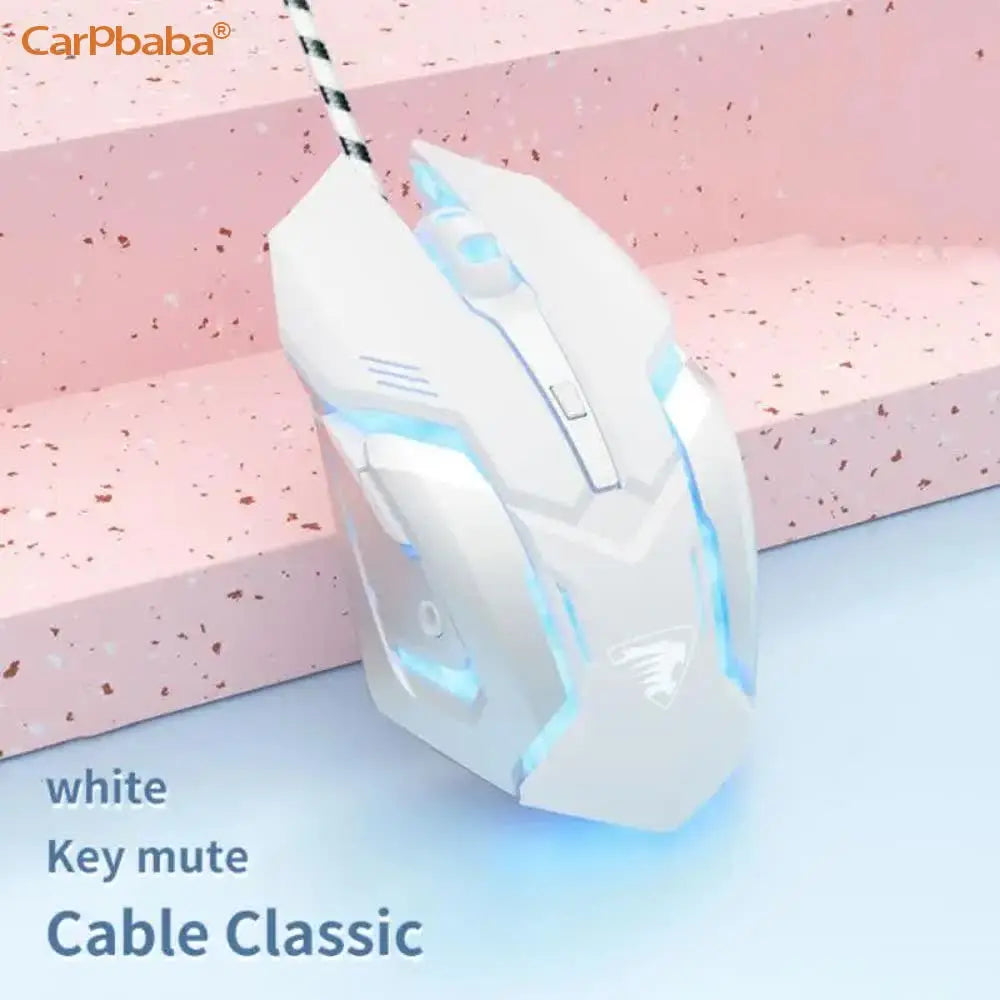 Carpbaba G3 Wired Game Mouse Mute Pink Mechanical E-sports Girl Lovely Art Portable Office Household For MacBook Laptop PC Gamer